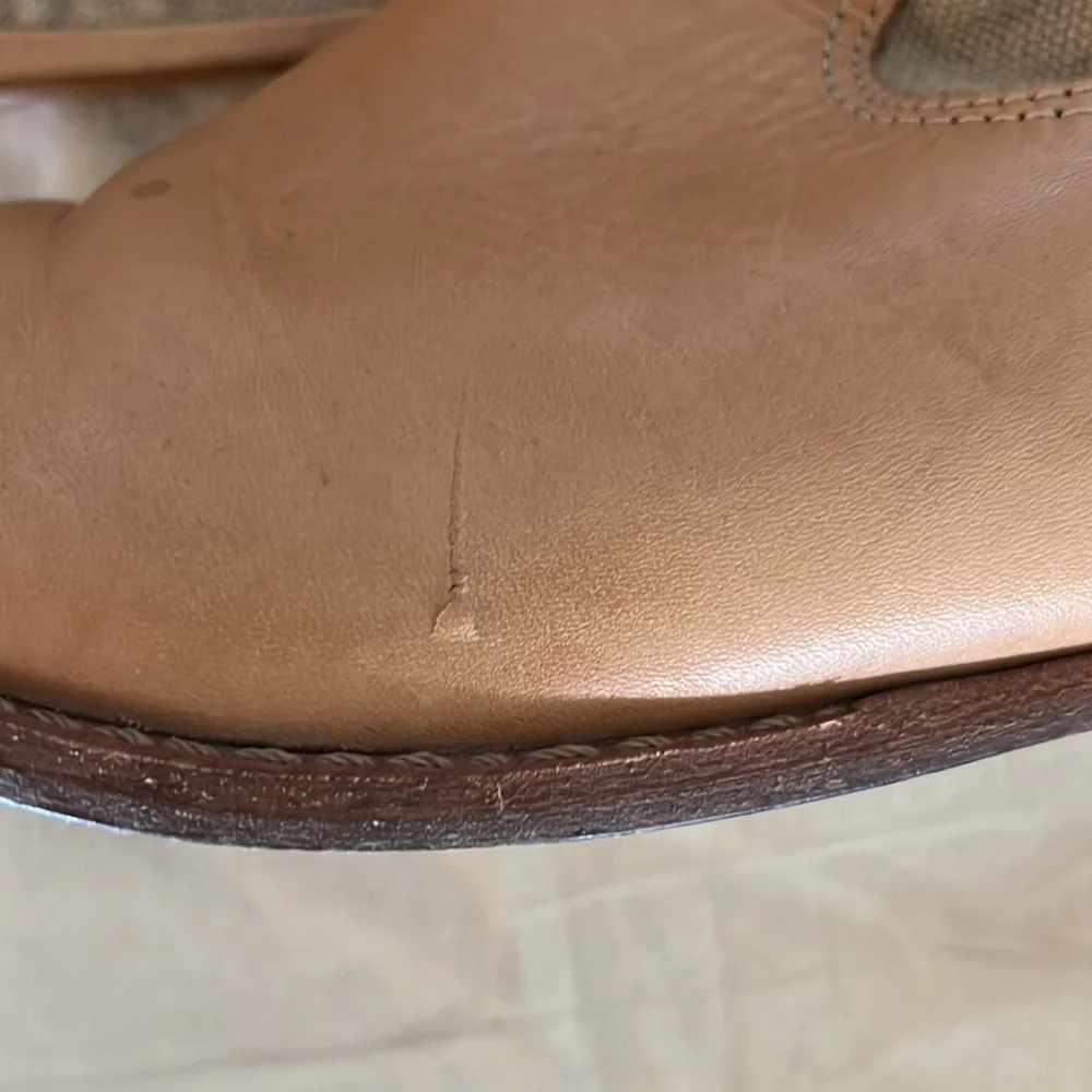 AGL Boots with leather sole and a canvas top!